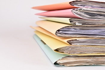 paperwork Stacked files on isolated background