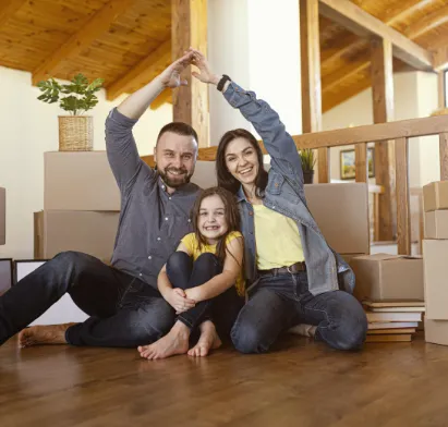 family in new apartment